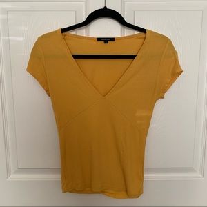 Yellow Ribbed V-neck (Size S)